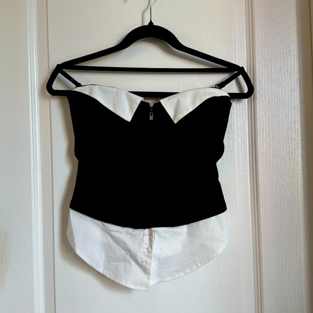 Bebe Ribbed Corset Top, XS
